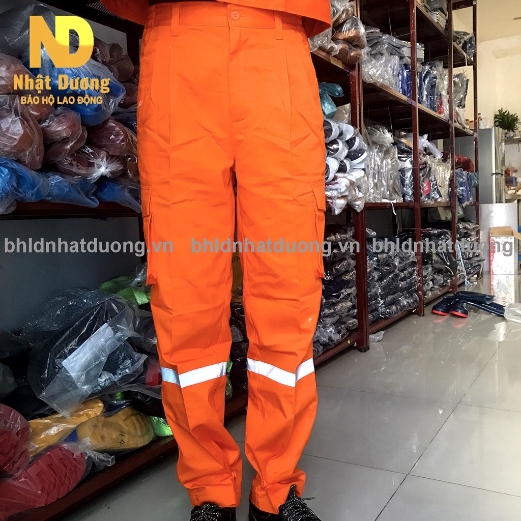 Quần áo bảo hộ lao động ngành điện lực miền bắc, áo phản quang, quần túi hộp - Full size