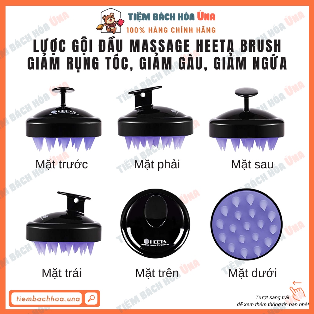 Lược gội đầu massage HEETA giảm rụng tóc, giảm gàu, giảm ngứa bản thường hàng Mỹ