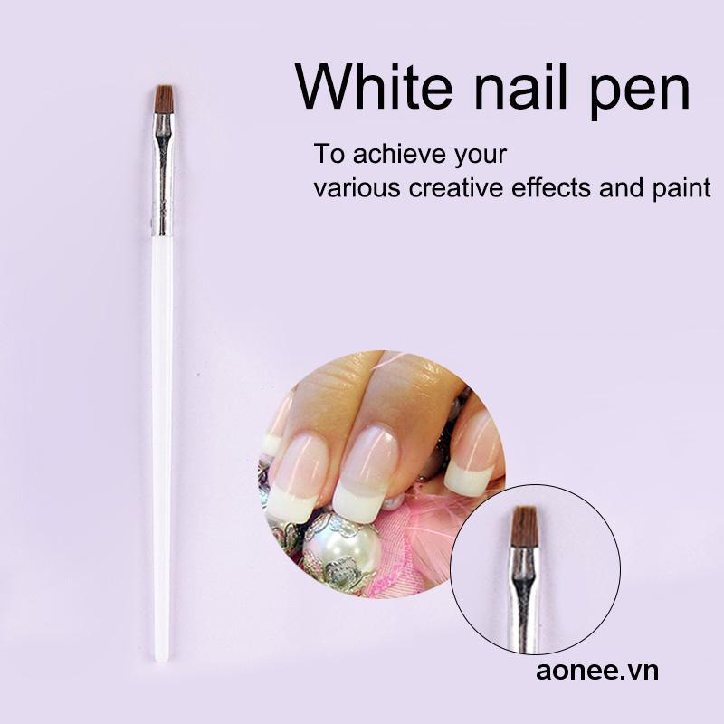 ✨✨Bút Vẽ Trang Trí Móng Tay Đầu Phẳng Màu Trắng Hỗ Trợ Chụp Ảnh