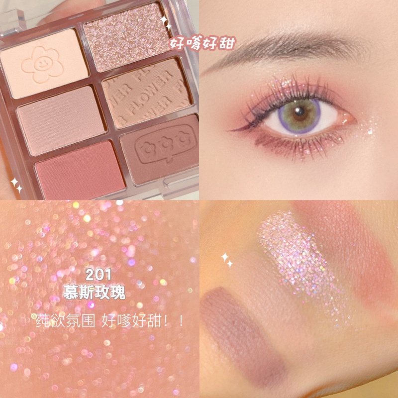 Bảng Phấn Mắt 6 Màu Sắc Tố Ngọc Trai Tiện Dụng Chất Lượng Cao