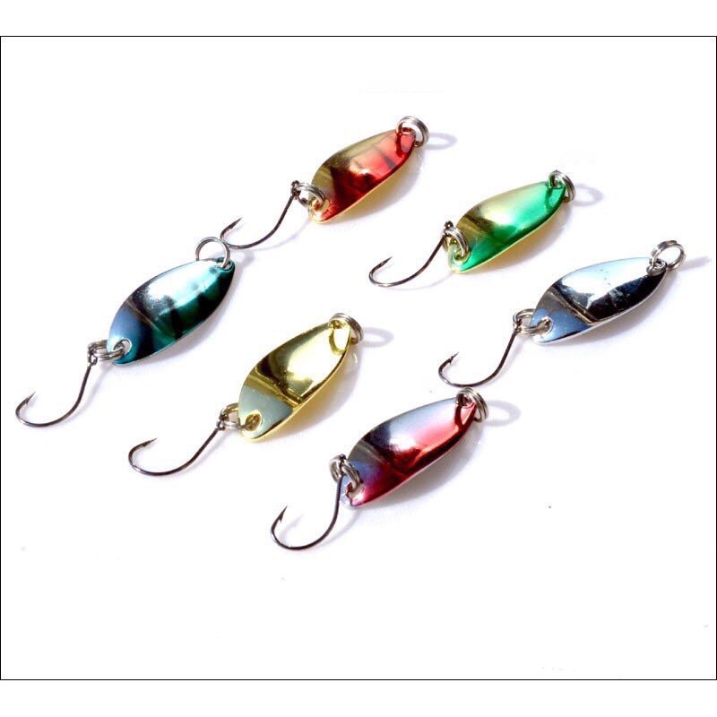 Mồi thìa lượn câu lure , có rãnh dạ quang câu suối , mương