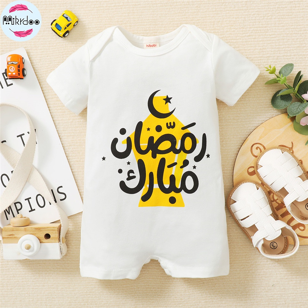 Áo Liền Quần Ngắn Tay In Chữ Cho Bé Trai