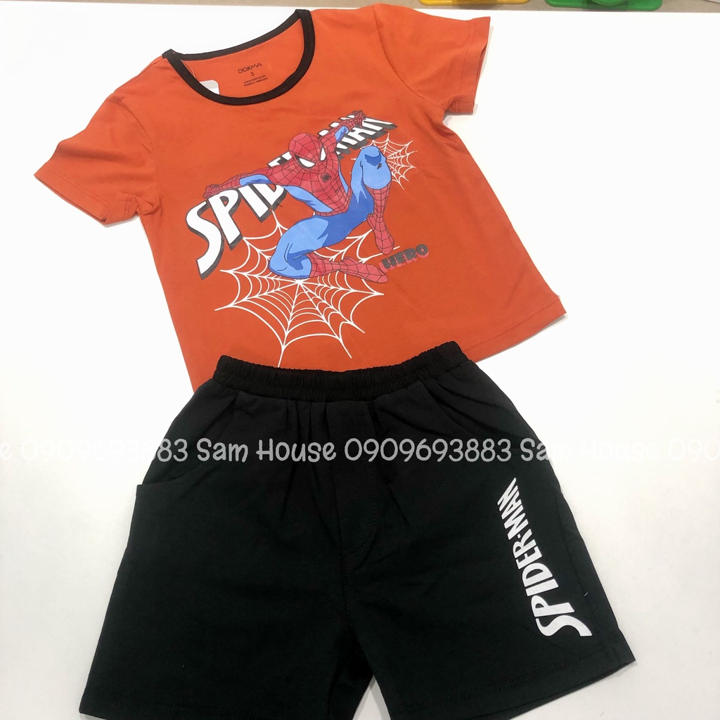 DOKMA 2022 - Bộ cộc tay họa tiết siêu nhân/ thể thao cho bé trai từ 2Y đến 7Y