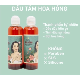 Dầu tắm hoa hồng sinh dược thiên nhiên chai 100ml. date 9/2023