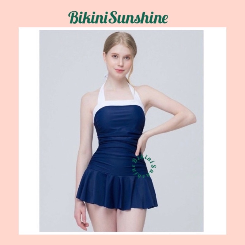 Bikini Đồ Bơi Nữ Đi Biển 1 Mảnh Phối Cúp Ngực Trắng Váy Xòe Bikini Sunshine Ms - 05