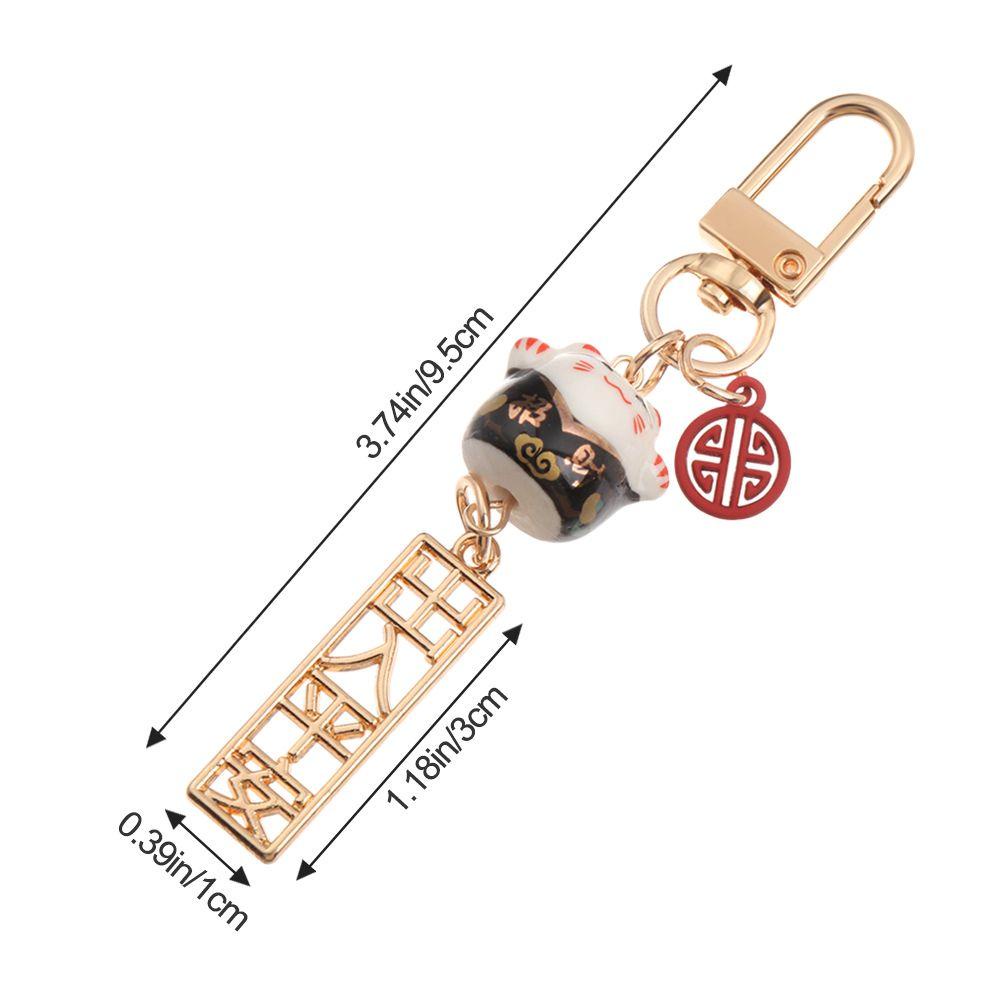 ORIENTLII Lucky Cat Keychain Couple Gift Mobile Accessories Car Bag Pendant Fortune Cat