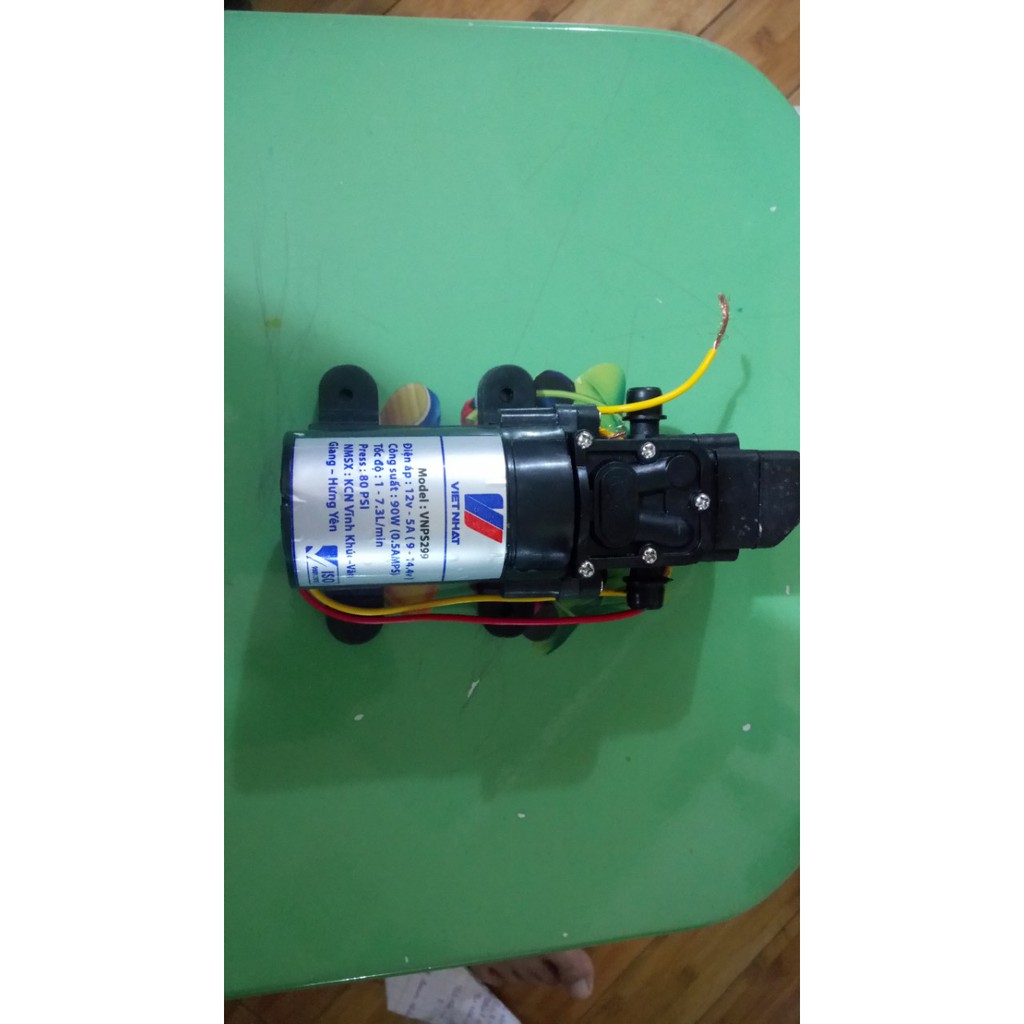 Bơm mini 12V 90W (màu đen) phun sương, rửa xe, tăng áp máy giặt, nóng lạnh .