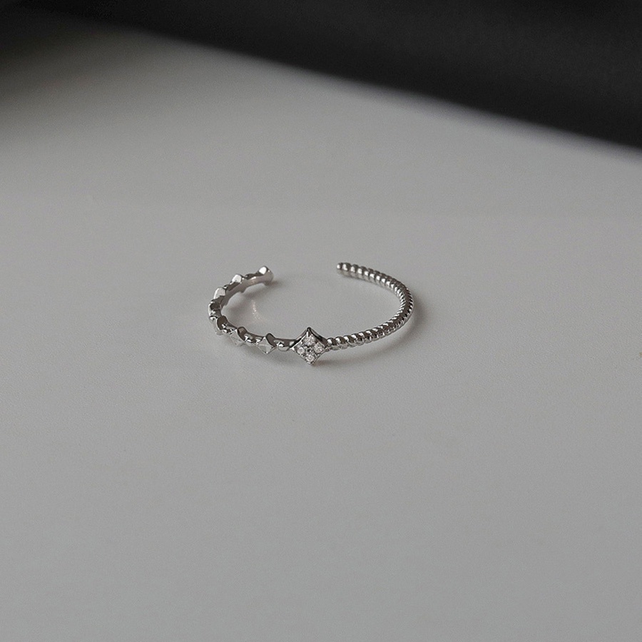 Nhẫn Bạc S925 Zircon Có Thể Điều Chỉnh Kích Cỡ Thời Trang Dành Cho Nữ