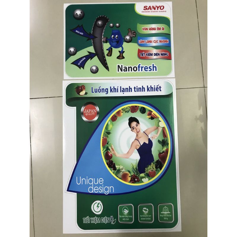 combo 5 tem dán tủ lạnh Sanyo