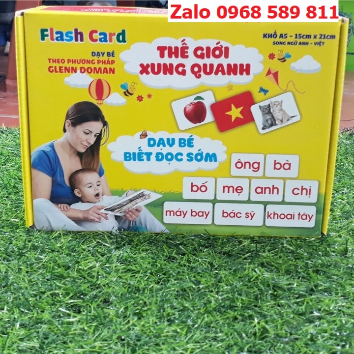 BỘ THẺ HỌC THÔNG MINH SIZE LỚN NHẤT A5 15x21cm KẾT HỢP DẬY TRẺ ĐỌC SƠM 2 TRONG 1