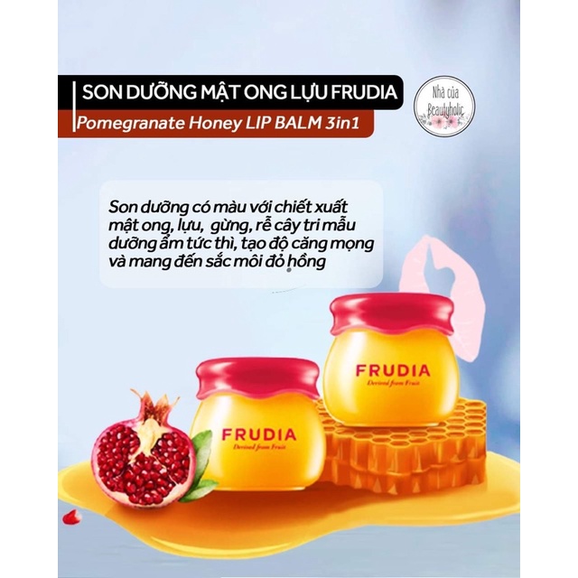 Son dưỡng mật ong lựu FRUDIA POMEGRANATE HONEY LIP BALM 3in1