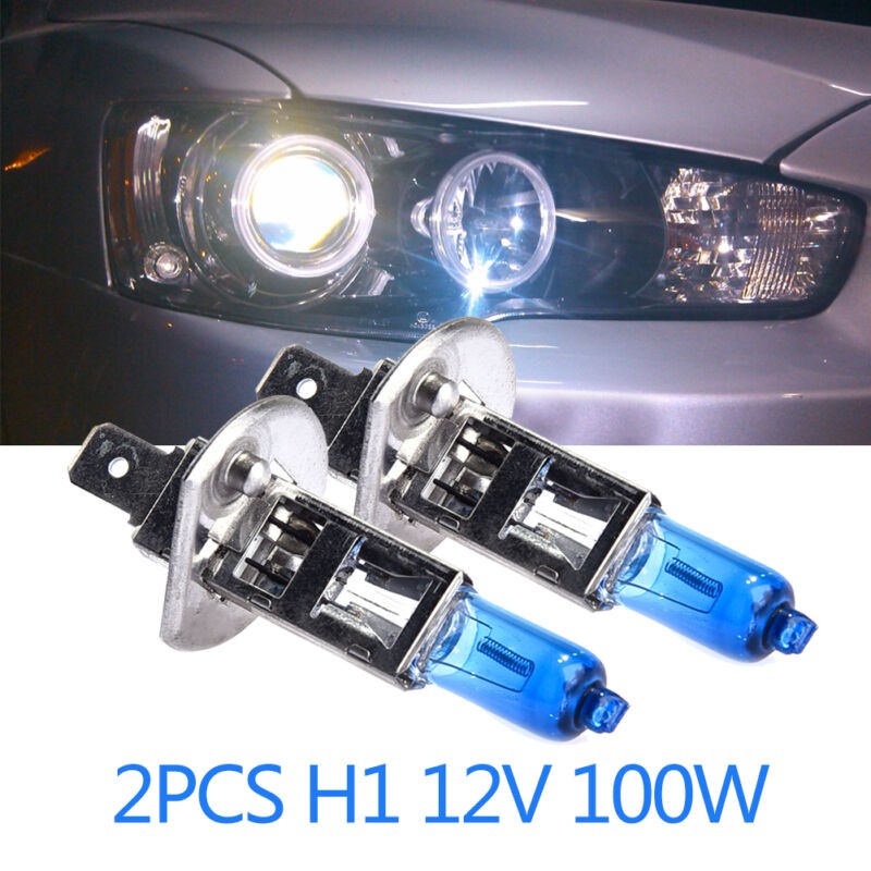 1 Đèn Pha Halogen 12V 6000K H1 Ánh Sáng Trắng Thay Thế Cho Xe Hơi