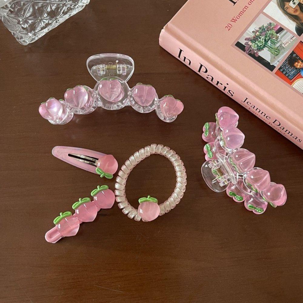 Kẹp Tóc Móng Vuốt Hình Cá Mập Màu Hồng Đào Mùa Xuân Hè Cho Bé