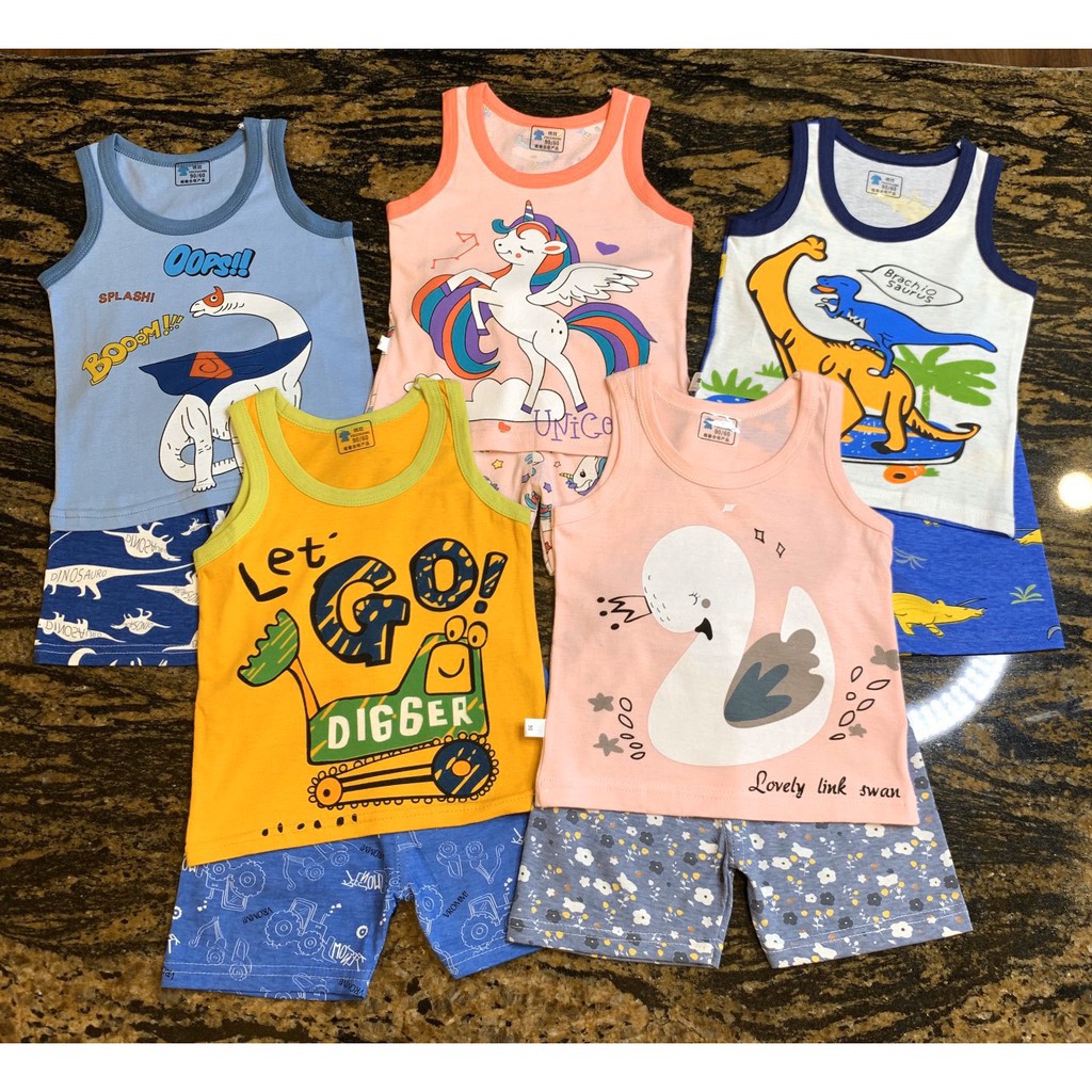 Bộ ba lỗ cotton cho bé xuất khẩu