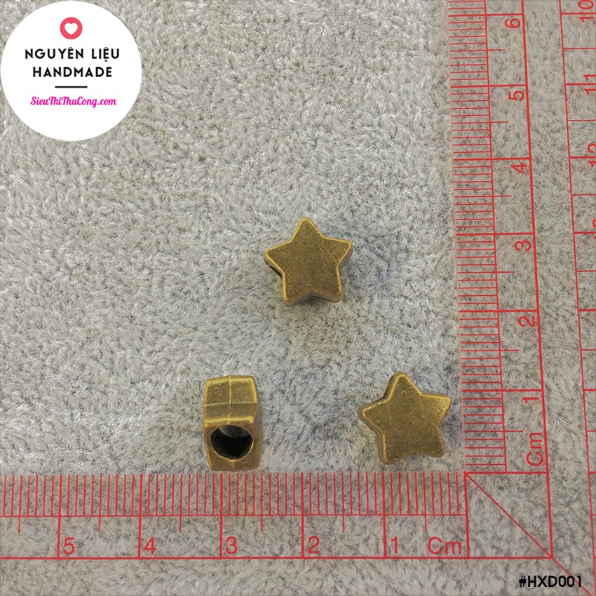 Bịch 5 cái/10gr - Mặt xi đồng dạng luồn xỏ ngôi sao - HXD001