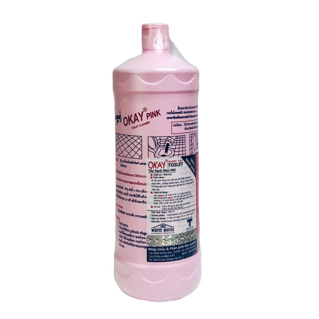 [CHÍNH HÃNG] Nước Tẩy Rửa Bồn Cầu Okay Pink Toilet Cleaner Thái Lan 960ml