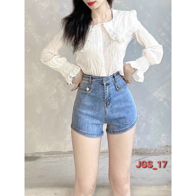 Quần short jean nữ lưng cao King168 , quần short nữ cao cấp QS34