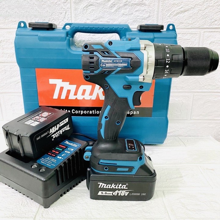 Máy khoan cầm tay pin Makita 118V Không chổi than 3 chức năng, bắn vít tôn đa năng chính hãng