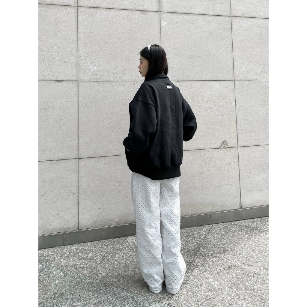 ÁO HALF ZIP SIMPLE ĐEN