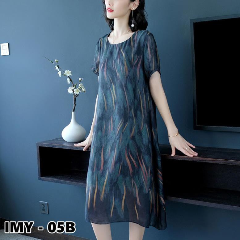 Váy Trung Niên  - Đầm Trung Niên Hàng Thiết Kế, Vải Lụa Mát Mịn Thiết Kế Dành Cho U40-U50-U60