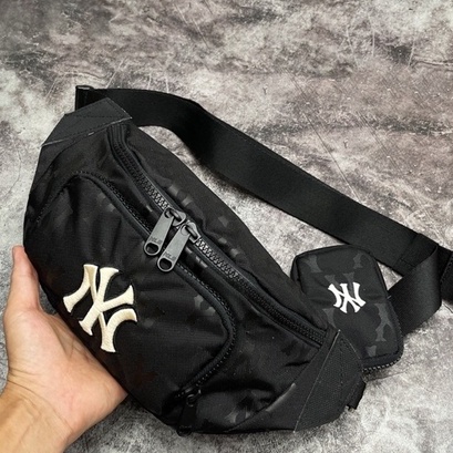 Combo túi đeo chéo MLB NY MONOGRAM WAIST BAG BLACK - Cam kết xuất dư 100%
