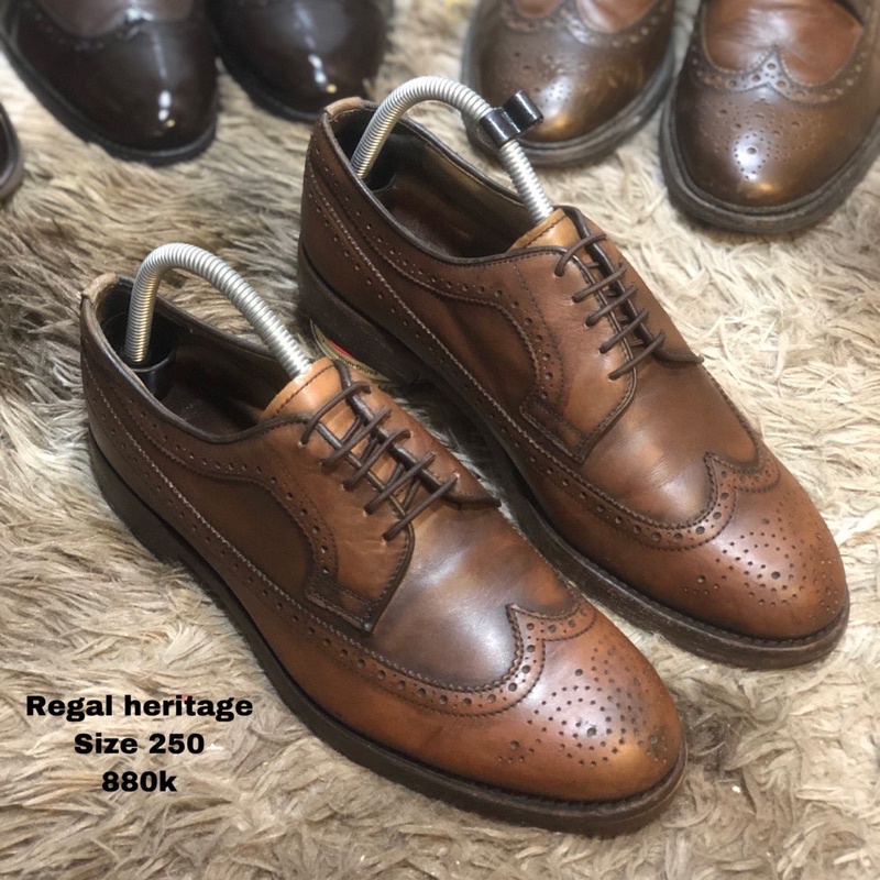 [Giày 2hand] [Size 40] [TonaShoe] Giày Tây Kiểu Dáng Wingtips Full Brouge Màu Nâu Phiên Bản Heritage Cao Cấp