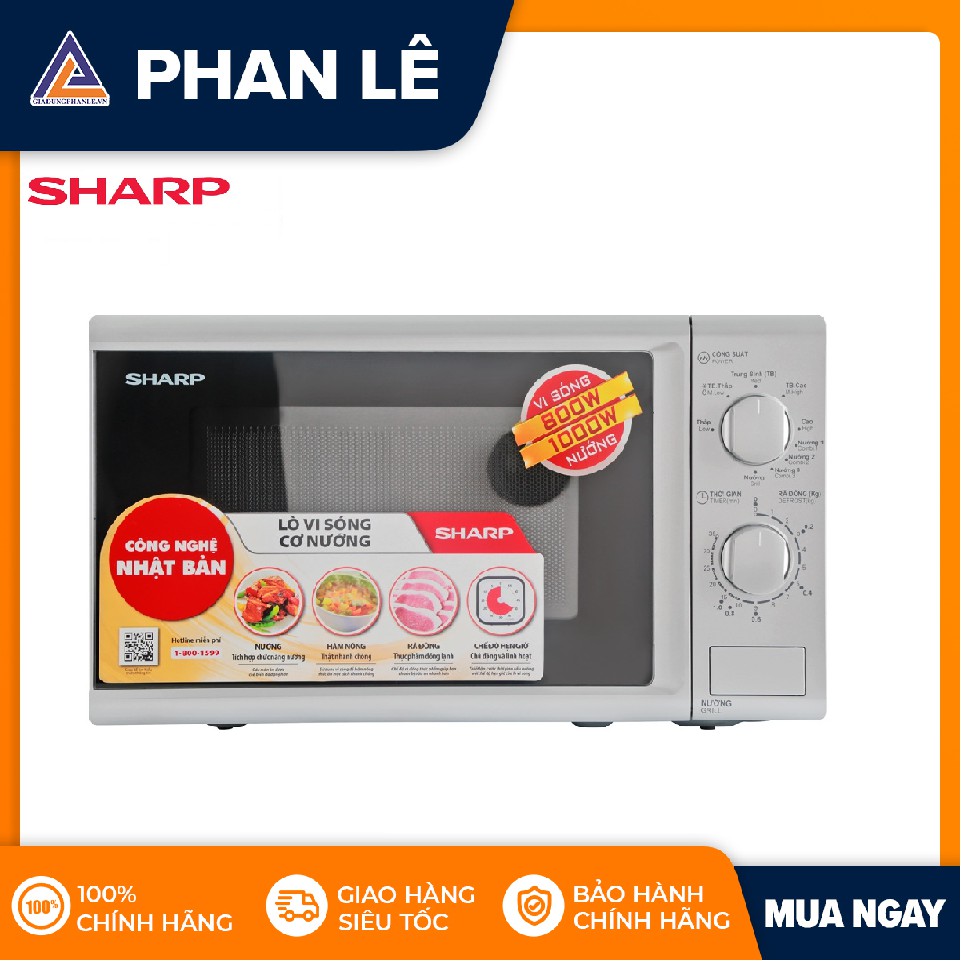 [Mã ELHADEV giảm 4% đơn 300K] Lò vi sóng cơ có nướng Sharp R-G226VN-S