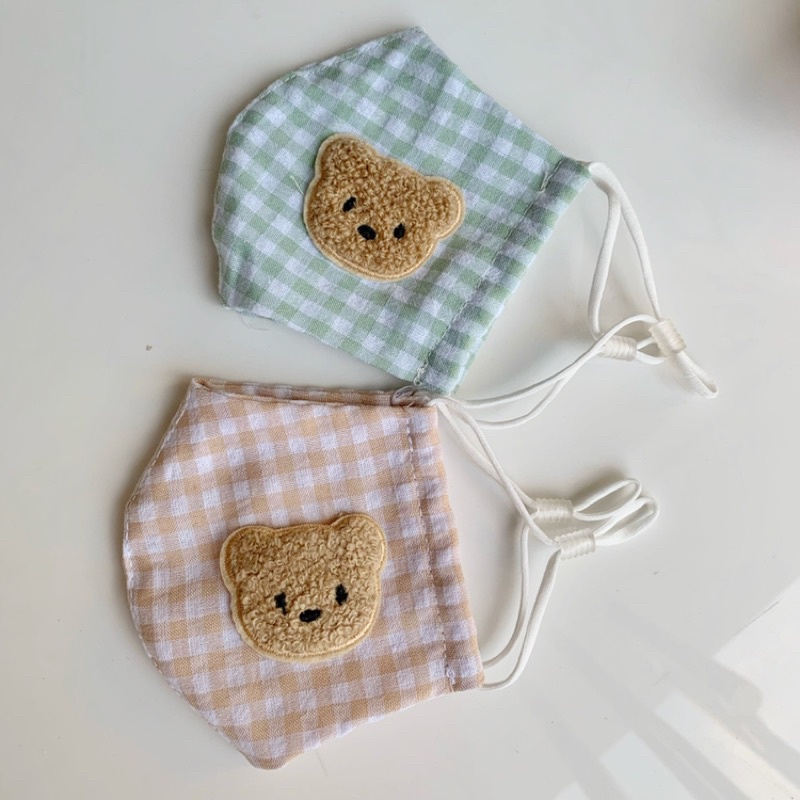 Khẩu trang xô muslin cho bé có nút điều chỉnh dây đeo