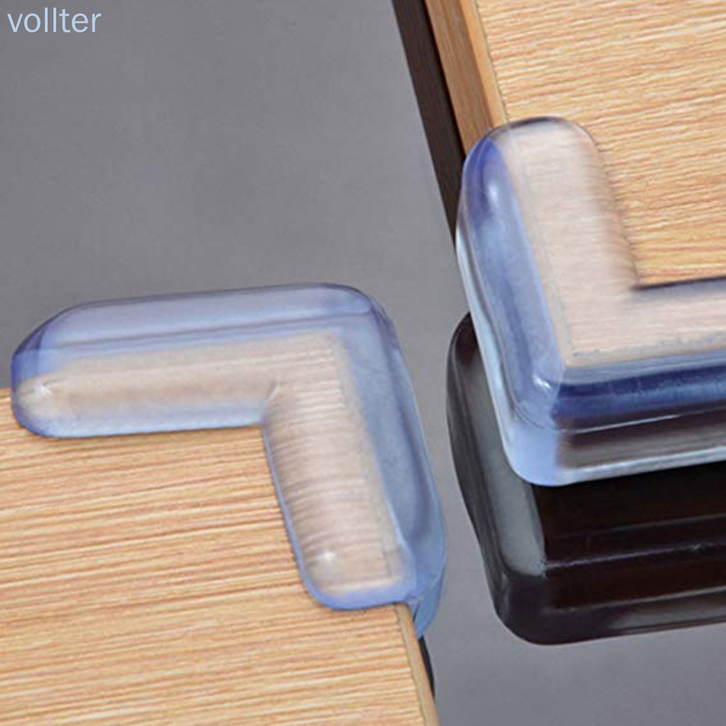 Set 4 miếng nhựa pvc trong suốt bọc góc bàn bảo vệ an toàn cho trẻ em