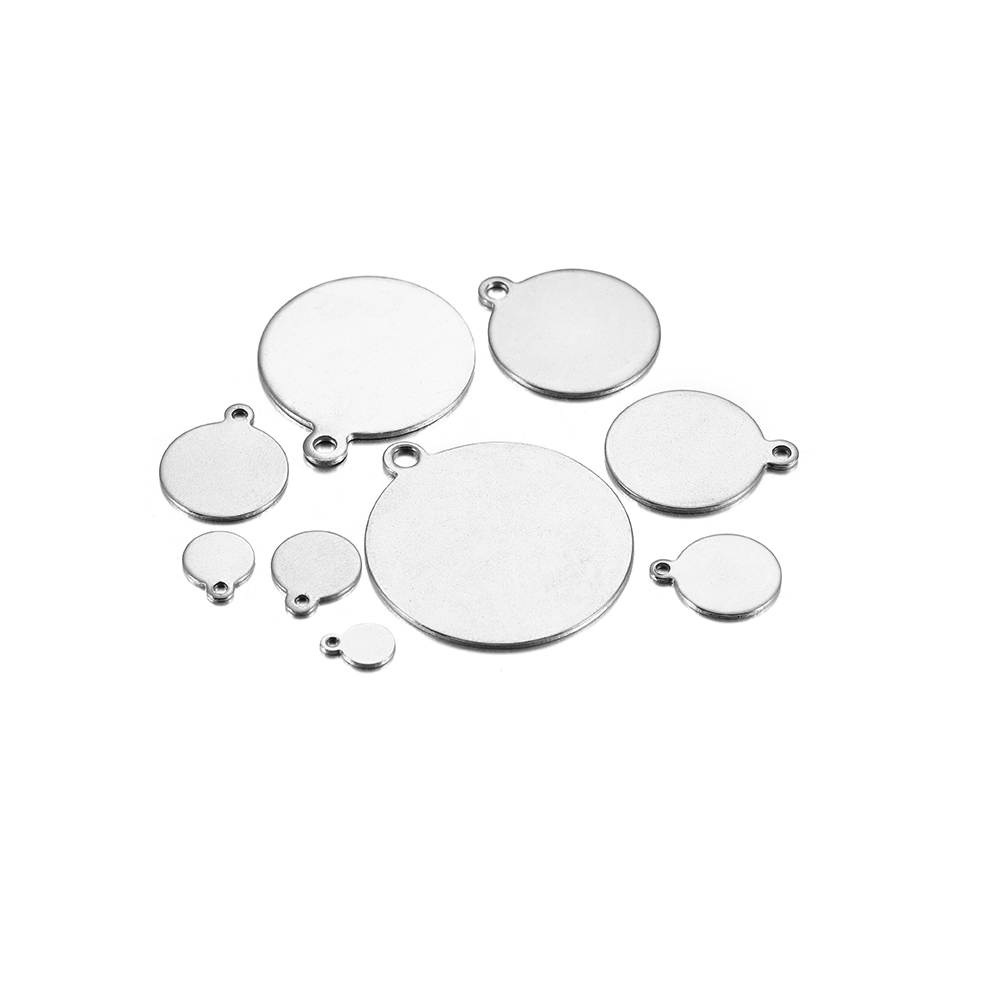 Bộ 50/20/10 Mặt Dây Chuyền Tròn Bằng Thép Không Gỉ Làm Đồ Nữ Trang Diy