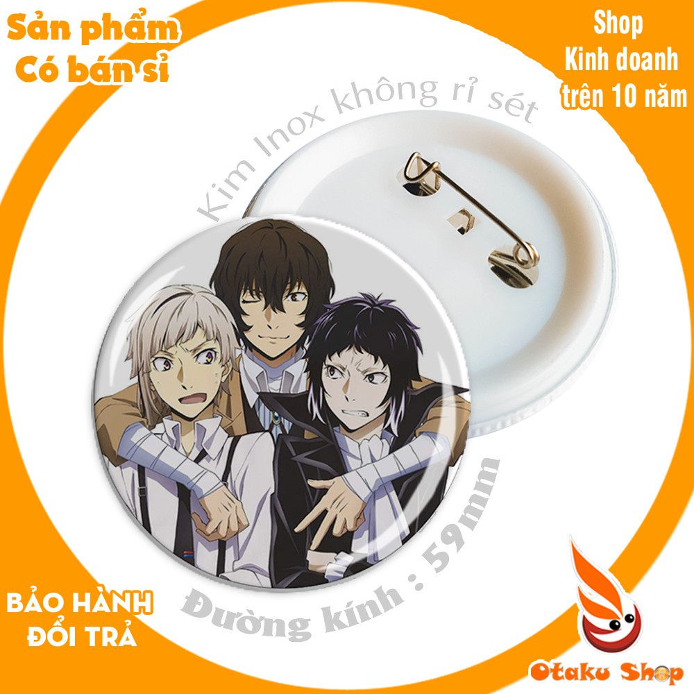 <20/640 MẪU> Huy hiệu anime hoạt hình Đặc Nhiệm Thám Tử Bungou Stray Dogs,Văn hào lưu lạc Các nhân vật dazai,atsushi,