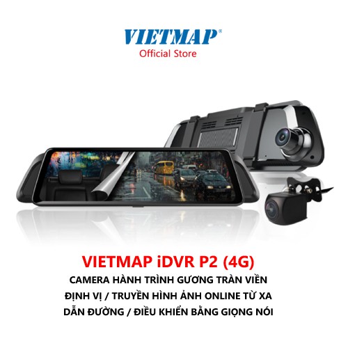 Camera hành trình gương VIETMAP iDVR P2 + Sim data và thẻ 32GB