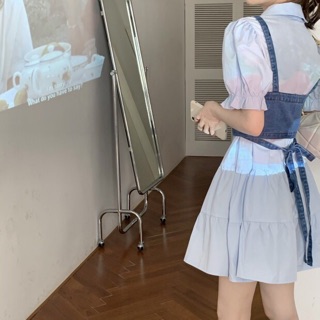 [Order] Set váy kèm yếm denim ulzzang