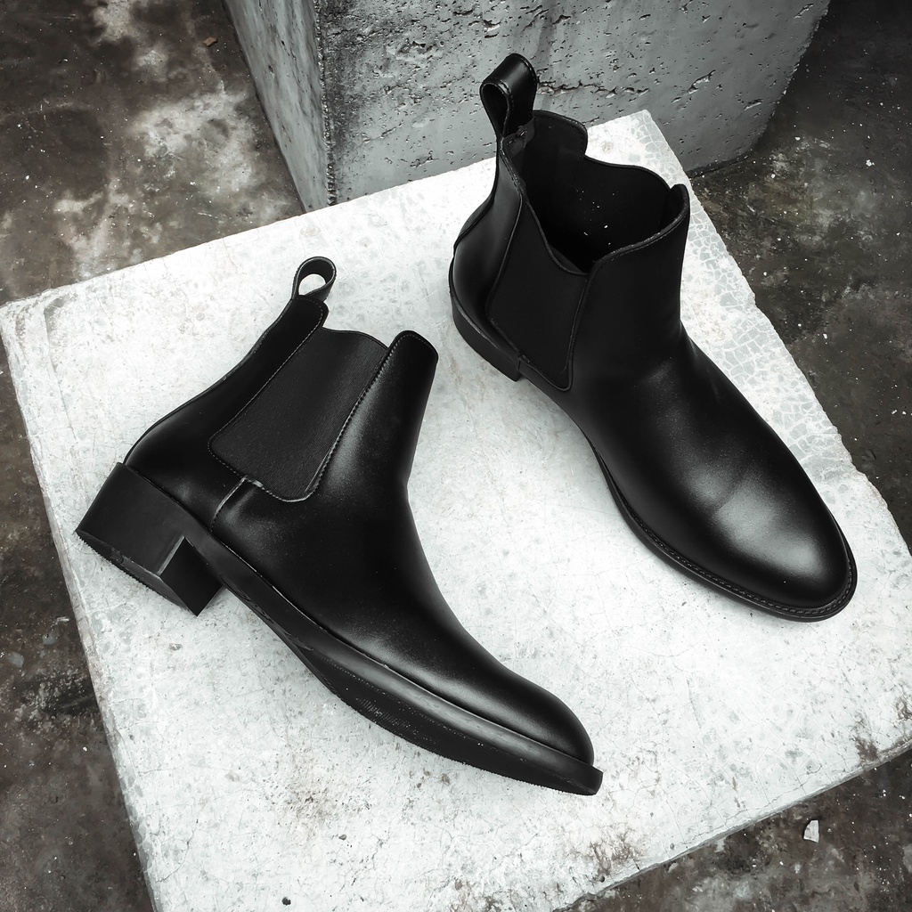 [TẶNG TẤT CAO CẤP] Giày Chelsea Boots Nam Đen, Giày Bốt Cao Cổ Tôn dáng Classic, Đế tăng chiều cao 5cm, 2 màu đen và nâu | WebRaoVat - webraovat.net.vn