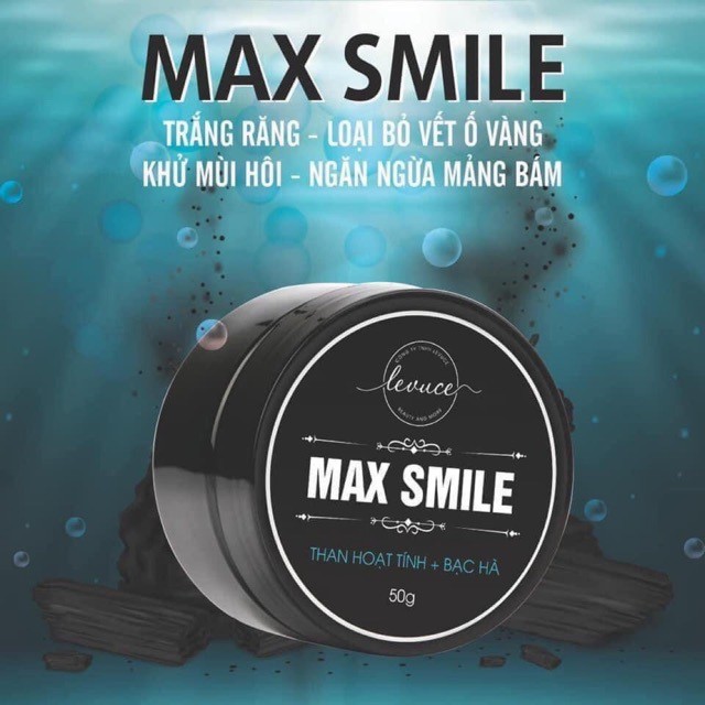 Than hoạt tính trắng răng MAX SMILE khử mồi hôi miệng, giảm ố vàng, răng trắng tự nhiên, dễ dàng sử dụng