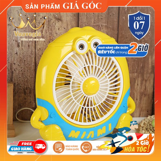 Quạt Mini Để Bàn Cartoon Fan Minion Vàng Siêu Dễ Thương