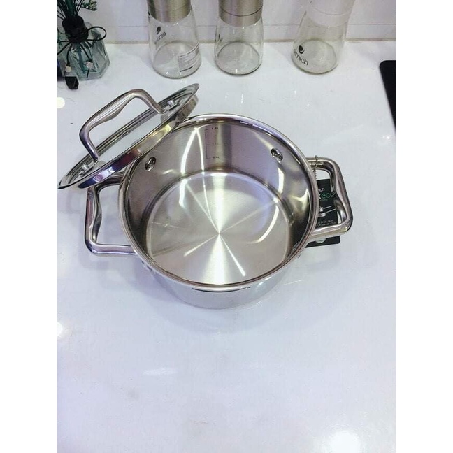 Bộ nồi inox liền khối Elmich Trimax ECO EL-8000 size 16, 18, 22cm inox 304 đáy từ
