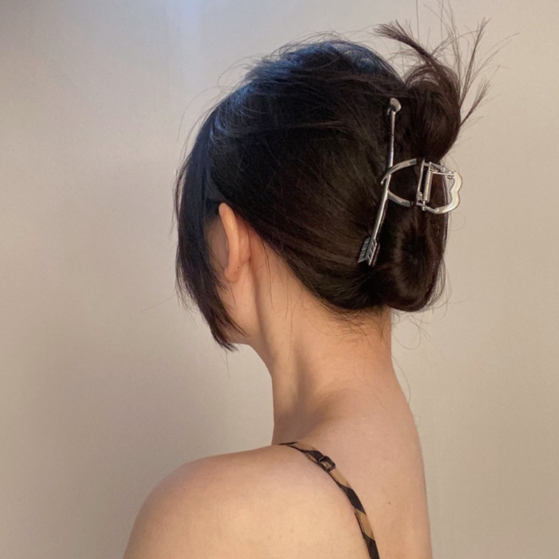 Kẹp tóc hình mũi tên lớn bằng kim loại chống trượt tiện dụng