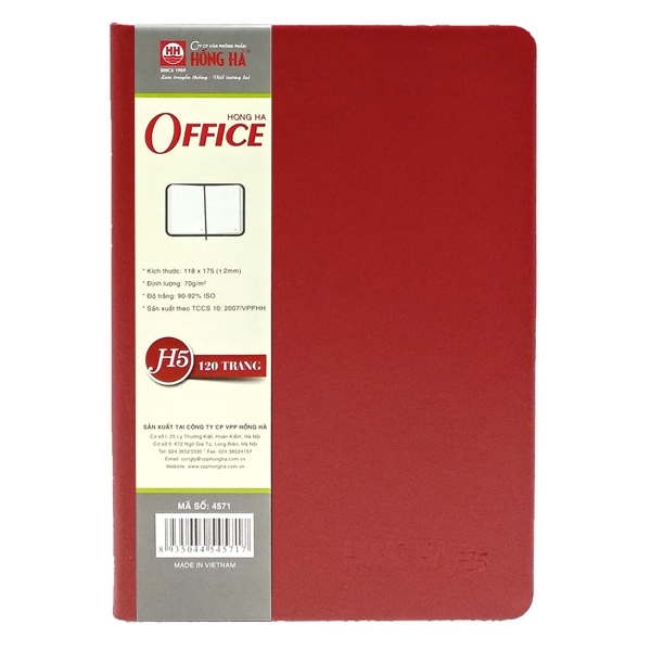 Sổ Hồng Hà Office H5 4571 - 120 Trang - Màu Đỏ