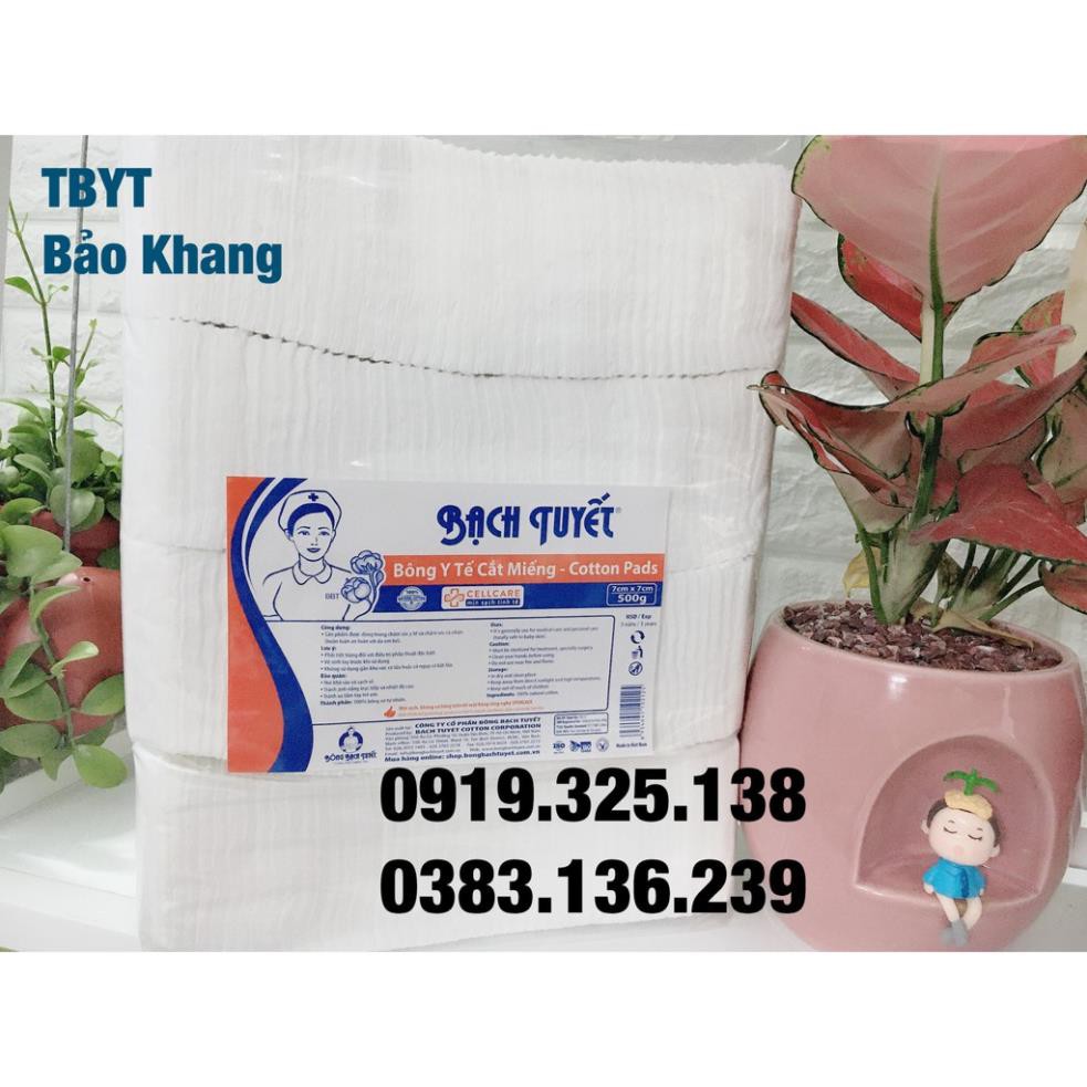 Bông Gòn Cắt Miếng Sẵn Bạch Tuyết (7×7cm) Gói 500KG