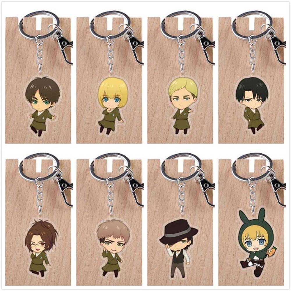 ALLGOODS Creative Attack on Titan Keychain Bag Pendant Gift Double Sided Anime Attack on Titan Car Key Holder Car Key Rings For Men Women Kid Key Rings Special Car Interior Accessories Acrylic