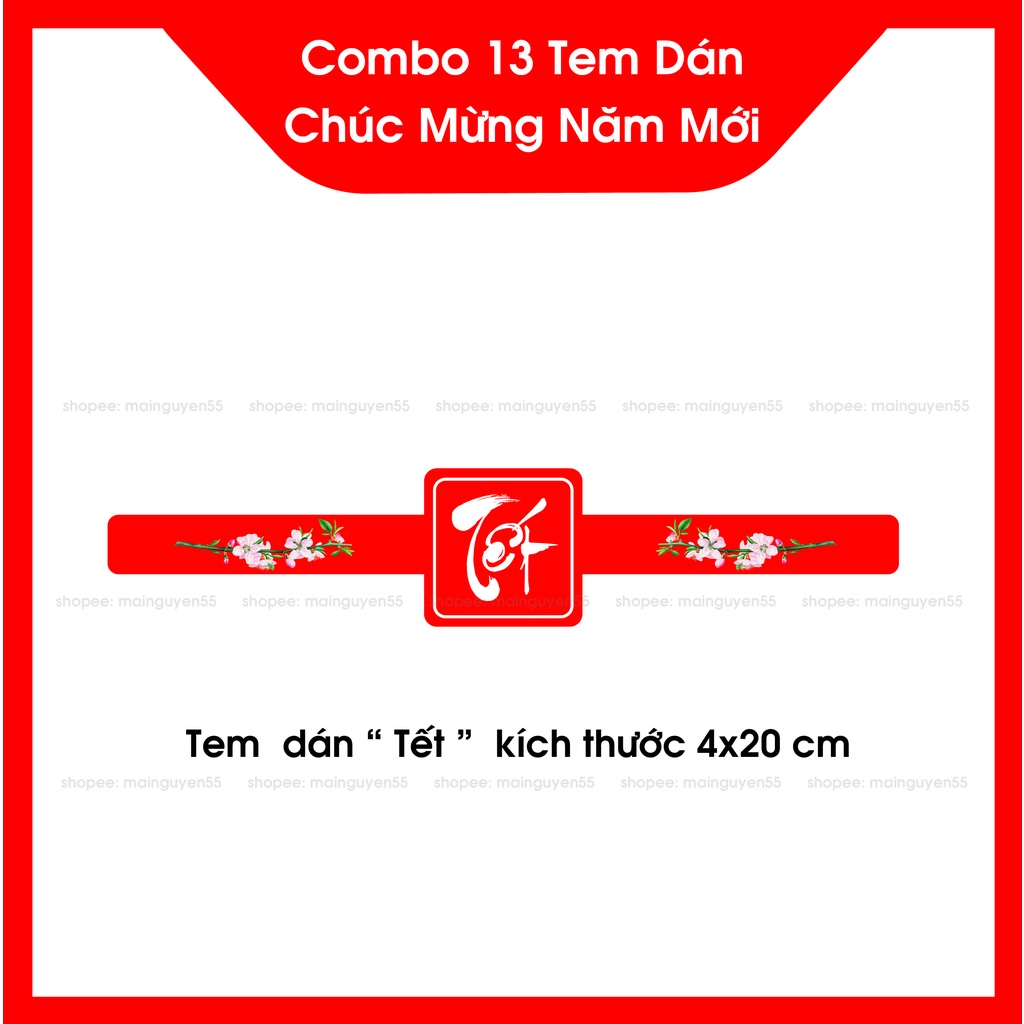 Combo 13 Tem Tết , Tem Chúc Mừng Năm Mới