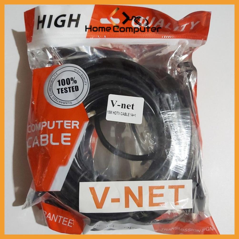 Dây Hdmi, Cáp Hdmi Tròn Đen 7.0 (14+1) VNET Dài 10M - 15M - 20M Hỗ Trợ Full Hd 2Kx4K - BH 6 Tháng - Home.mall