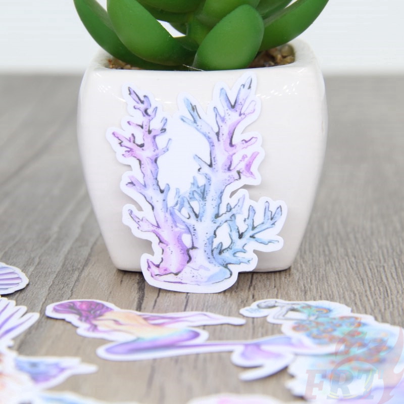 ❀ Purple Mermaid & Ocean Diary Giấy và decal dán tường ❀ 40Pcs/set Harajuku Album Scrapbooks DIY Decor Stickers GZ06737