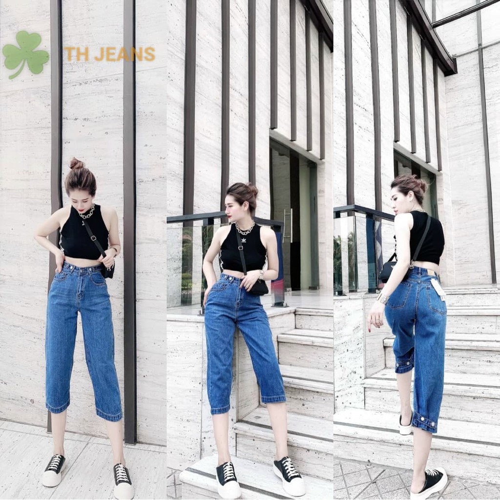 [Giá xưởng] Quần jeans nữ lỡ ống rộng, lưng cao, chất jeans mềm, hàng cao cấp. Mã 3054
