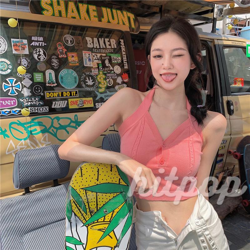 Áo Dây Đan Len Lửng Không Tay Hở Lưng 5 Màu Tùy Chọn Gợi Cảm Thời Trang Cho Nữ | BigBuy360 - bigbuy360.vn