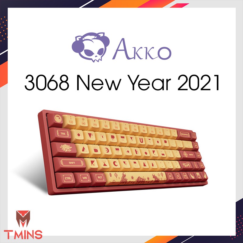 Bàn phím cơ AKKO 3068 v2 2021 New Year of the Ox (Bluetooth, LED RGB, Hotswap) - Tặng kèm Pad chuột size XL
