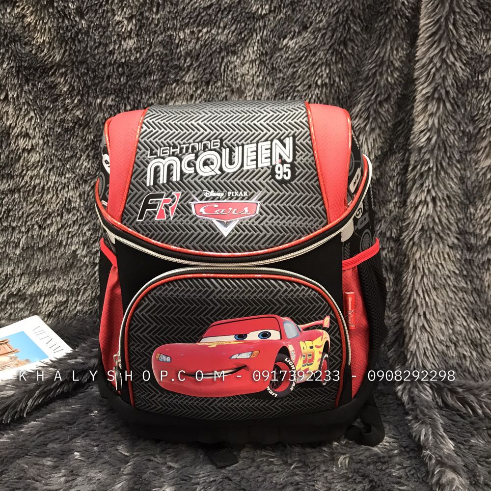 Balo học sinh đi học phù chống gù lưng hình xe đua Car MCQUEEN 95 Disney cho Bé iu