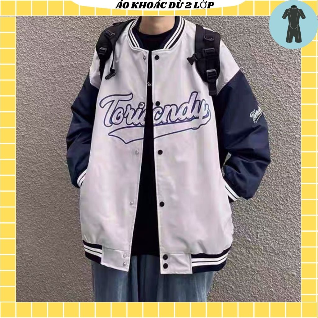 Áo khoác nam nữ bomber dù 2 lớp unisex , áo dù Ullzang from rộng freesize 40kg - 70kg