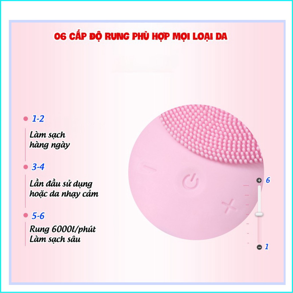 Máy rửa mặt SONIC FACIAL công nghệ mới TẶNG QUẤN ĐẦU– Rửa mặt – Massage nâng cơ hiệu quả